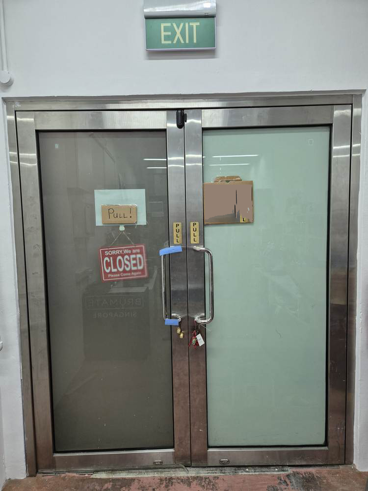 double aluminium frame office door access control security system Singapore